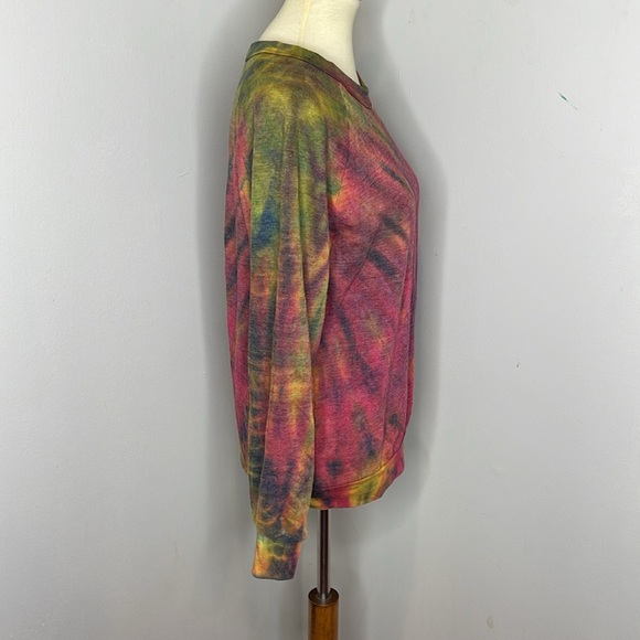 NWOT Aviator Nation HAND DYED CREW SWEATSHIRT - TIE DYE MULTI XS - Picture 6 of 11